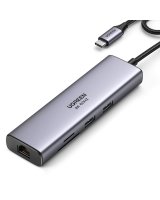 Ugreen Ugreen CM512 90568 USB-C Adapter - 2x USB-A 3.0 / HDMI / RJ45 / SD and TF Card Reader / USB-C PD 100W - Gray 