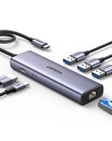  Ugreen HUB Ugreen CM512 15598 6in1 USB-C - 3x USB-A 3.0 / HDMI / RJ45 / USB-C PD - gray 