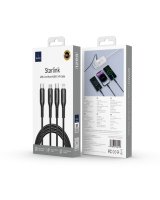  WiWU WiWU - Starlink Series Data Cable Wi-046E 3w1 USB C to USB C, Micro USB, Lightning 60W 1m - black 