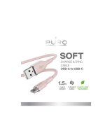  Puro Elektrik Puro Soft USB-A - USB-C Cable 1.5m - Pink 