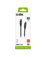  SBS SBS TECABLETCC20BK USB-C Cable - USB-C 25W Power Delivery 1.5m - Gray 