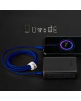  SBS SBS TECABLETISSUETCCB USB-C - USB-C 1.5m 60W braided cable - blue 