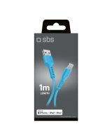  SBS SBS TECABLEUSBIP589A USB-A - Lightning Cable - Blue 