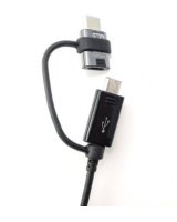  Samsung - EP-DG950DBE Samsung Combo microUSB Data Cable with USB-C Reduction 1.4m Black (Bulk) 