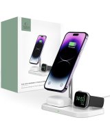  Tech-Protect Tech-Protect QI15W-A22 MagSafe inductive charger with 3in1 MagSafe stand for smartphone / Apple Watch / AirPods - white 