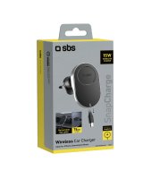  SBS SBS TESUPP15WRETRACABL Wireless Charger Smartphone Holder with Retractable Cable Compatible with MagSafe - Black 