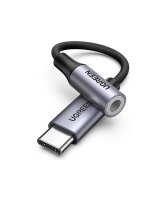  Ugreen USB-C to 3.5mm M/F Cable Aluminum Shell with Braided 10cm Black Grey 