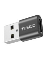  yesido GS09 Mini Aluminum Alloy Usb Type-c U-Disk Card Reader Mouse Convert OTG Adapter Black 