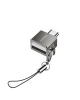  yesido GS08 Mini Aluminum Alloy USB Type-C U-disk Card Reader Mouse Convert OTG Adapter Black 