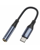  yesido YAU38 Aluminum Alloy Nylon USB-C cable | Type c to 3.5MM Aux Audio Jack Earphone Headphone Cable USB Black 