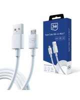  3MK 3mk Hyper Cable USB-A / micro USB 5V 2.4A 1.2m - white 