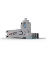  LINDY Lindy USB Port Blocker 4P Blue w/Key USB Port Blocker - Pack 4 4002888404525 