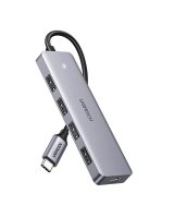  Ugreen UGREEN 4in1 adapter Hub USB-C to 4x USB 3.0 + USB-C (grey) 