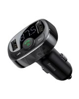  Baseus Transmiter FM T-Type S-09A Bluetooth MP3 Car Charger Black 