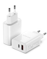  Dux Ducis Universal Travel charger C70 - USB + Type C - PD 20W QC 3.0 18W 3A White 