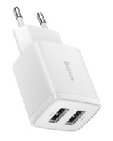  Baseus Compact Charger 2xUSB 10,5W White 