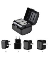  iLike Universal CP TR1 Network 3in1 Multi-Adapter UK 3-Pin - Euro 2pin - US (USA) - Asia + Storage Case Black 