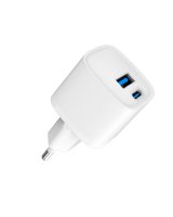  Evelatus USB-A and USB-C 30W Max / EU charger White 