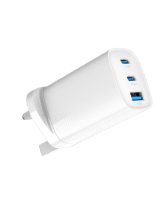  Evelatus 65W Max Fast Charger UK USB-C1/USB-C1/USB-A White 