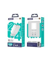  Jellico EU02 12W 2x USB 2.4A Plug Fast Adaptive Charger Universal for all Mobile Devices White 