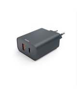  Hama Ecosential 45W PD USB-C USB-A Phone Charger Gray Black 