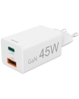  Hama Mini Adapter 45W GaN USB-C + USB-A White 