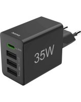  Hama Charger 35W PD USB-C + 3USB-A Black 