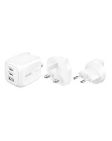  Belkin BOOSTCHARGE 70w 2C1A Wall Charger with interchangable plug tips UK, EU, US White 