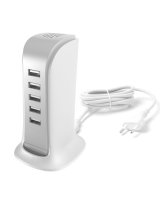  Dudao 5x USB charger with built-in EU power cable white (A5EU) 