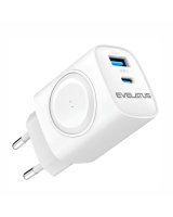  Evelatus 2 in 1 Charger 20W Max USB-C+USB-A:15W Max USB-C+USB-A+Wireless:15W+2W 17W Max White 