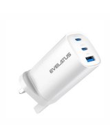  Evelatus 65W Max Fast Charger UK USB-C1/USB-C1/USB-A White 
