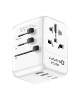  Evelatus Evelatus 35W World Travel Adapter 1PD&2 Type-C&2 USB Charger White 