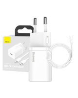  Baseus Baseus Super Si Quick Charger 1C 20W with USB-C cable for Lightning 1m (white) 