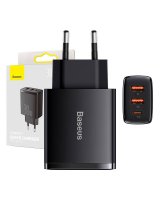  Baseus Charger Baseus Compact Quick Charger, 2xUSB, USB-C, PD, 3A, 30W (czarna) 