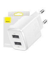 Baseus Baseus Compact Quick Charger, 2x USB, 10.5W (white) 
