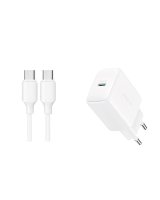  Joyroom Joyroom JR-TCF20 USB-C PD 20W network charger - white + USB-C / USB-C cable 1m 