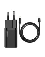  Baseus Baseus Super Si 1C fast charger USB Type C 20W Power Delivery + USB Type C - Lightning cable 1m black (TZCCSUP-B01) 