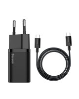  Baseus Baseus Super Si fast charger Quick Charge 3.0 Power Delivery 25W 3A + Cable USB Type C - USB Type C 3A 1m black (TZCCSUP-L01) 