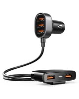  Joyroom Joyroom fast car charger 5x USB 6.2 A with extension cable black (JR-CL03) 
