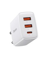  Baseus Baseus Compact fast charger 2x USB / USB Type C 30W 3A Power Delivery Quick Charge white (CCXJ-E02) 