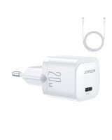  Joyroom USB C 20W PD mini charger with USB C cable - Lightning Joyroom JR-TCF02 - white 