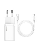  Baseus Baseus Si USB-C 25W 3A fast charger with USB-C / USB-C 1m cable - white 
