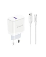  Dudao Dudao A20EU USB-A 18W network charger - white + USB-A - USB-C cable 