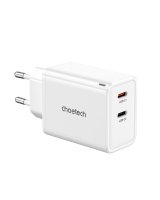  Choetech Choetech PD6013 2x USB-C PD 65W GaN wall charger - white 