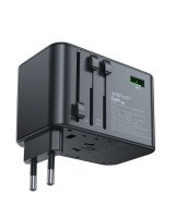  Acefast Acefast Z1 GaN 75W PD travel charger adapter 3x USB-C 2x USB-A - black 