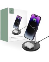  Tech-Protect Tech-Protect QI15W-A21 MagSafe 15W inductive charger with 2in1 smartphone/headphone stand - black 