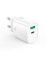  XO XO wall charger CE29 PD 20W 1x USB-C 1x USB white + cable USB-C - USB-C 