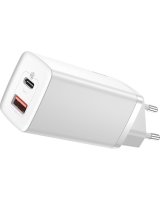  Baseus Baseus Wall Quick Charger GaN2 Lite 65W USB + USB-C QC4+ PD3.0 SCP FCP AFC White 
