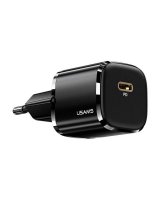  USAMS Usams T34 US-CC118 Mini Tīkla lādētājs 20W 1x USB-C Plug (Type-C) PD3.0 Ātrs lādētājs iPhone 11 12 13 Melna 