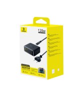  Baseus Galda uzlades stacija EnerFill FH21 120W 2xUSB-A + 4xUSB-C 1 5 m melna melna 